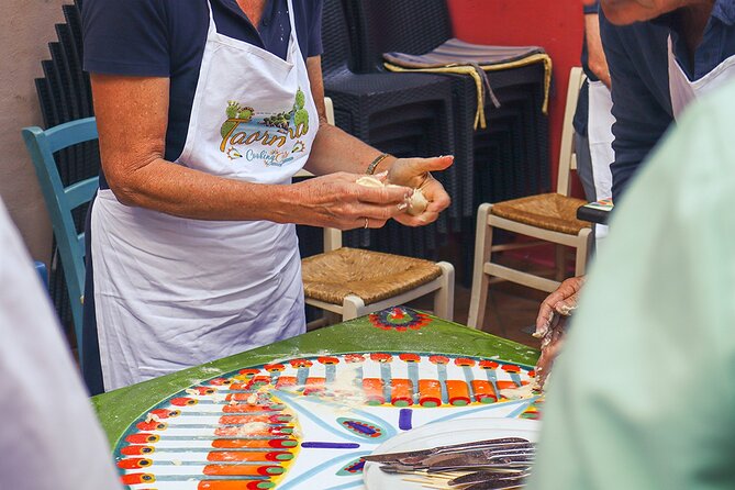 Sicilian Cooking Class in Taormina - Porta Messina meeting and the “your station is ready” feeling